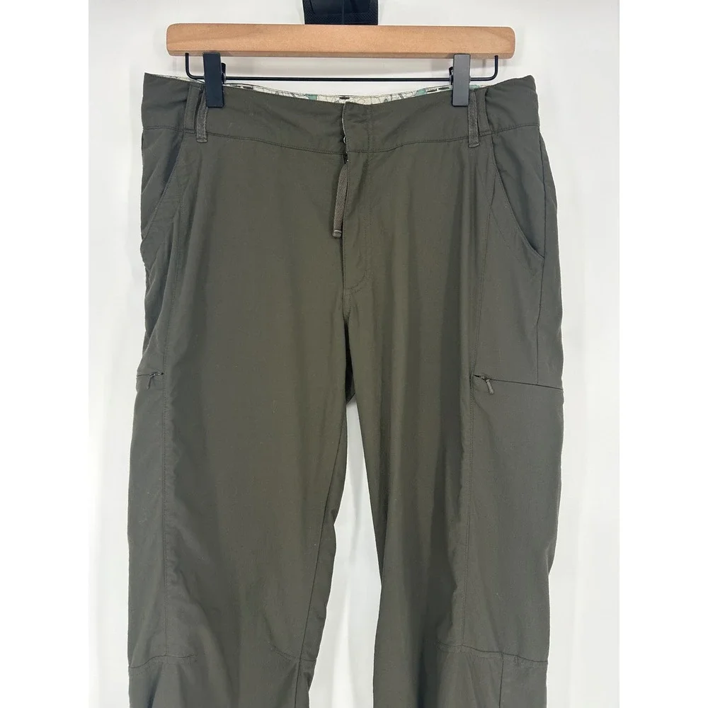REI Women's Lightweight Cargo Hiking Straight Pants In Olive Green- Sz. 8 Tall
